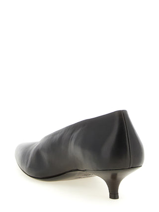 Brown Calfskin Mid Heel Pumps