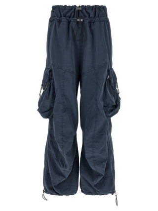 Blue Cotton Cargo Pants