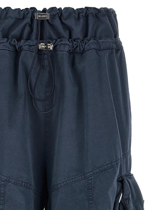 Blue Cotton Cargo Pants