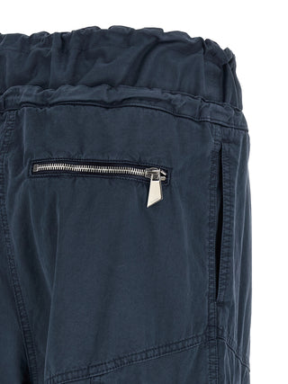 Blue Cotton Cargo Pants