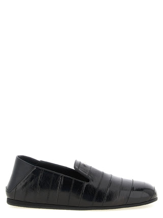 Black Leather Slip-On Loafers