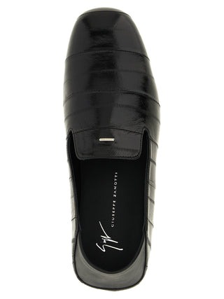 Black Leather Slip-On Loafers