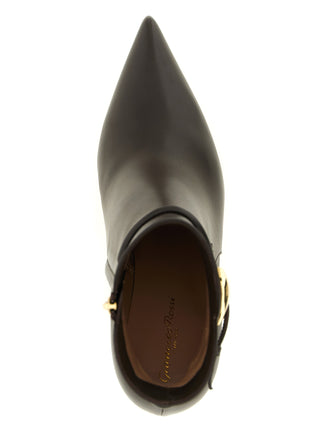 Brown Lamb Leather Ankle Boots