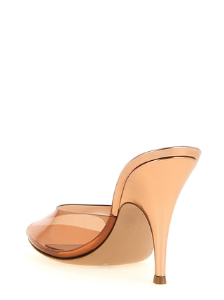 Orange Polyethylene Stiletto Heel Sandals