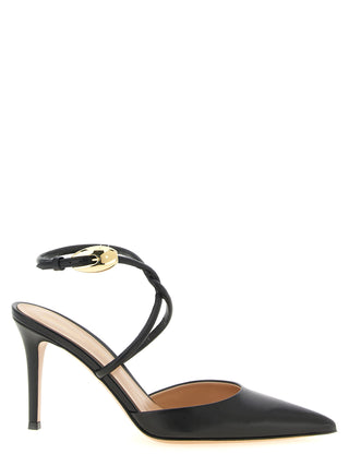 Black Lamb Leather High Heel Pumps