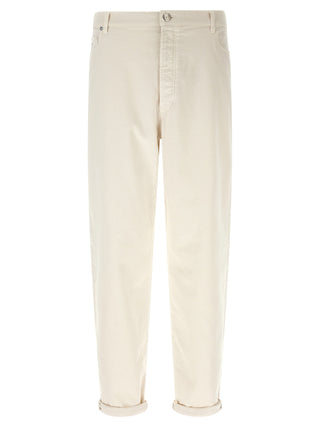 White Cotton Relaxed Fit Jeans