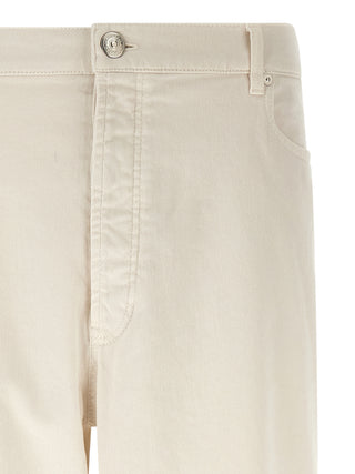 White Cotton Relaxed Fit Jeans