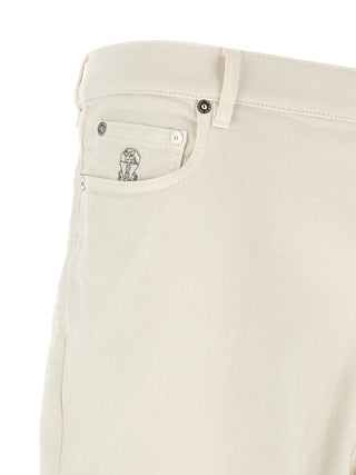 White Cotton Relaxed Fit Jeans