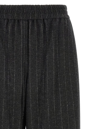 Gray Virgin Wool Casual Pants