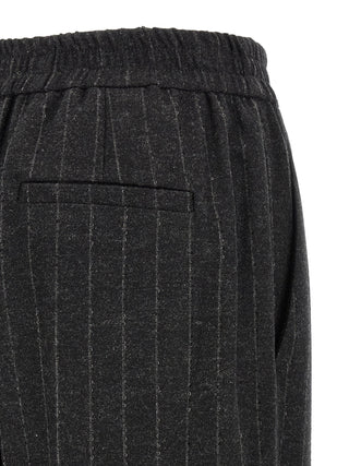 Gray Virgin Wool Casual Pants
