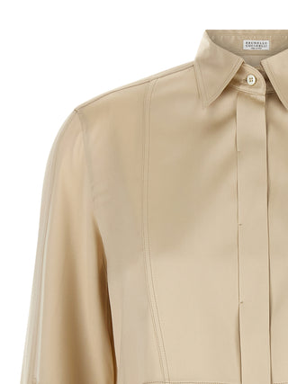 Beige Silk Blouse
