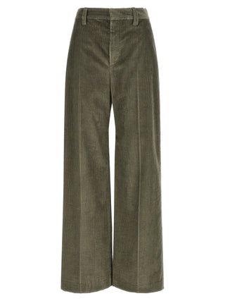 Pantalones acampanados bicolor de algodón