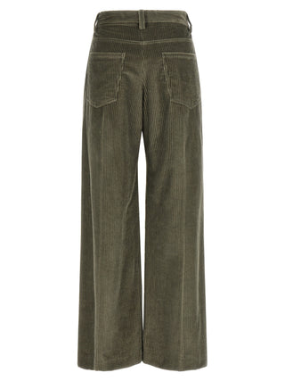 Pantalones acampanados bicolor de algodón