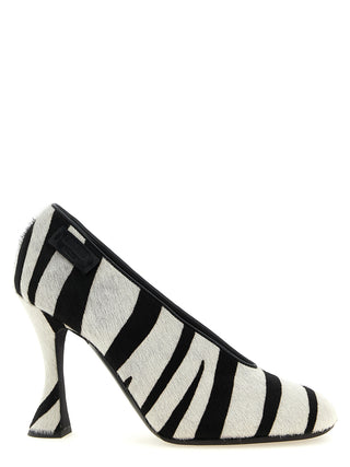 Zapatos de tacón alto bicolor de piel de becerro
