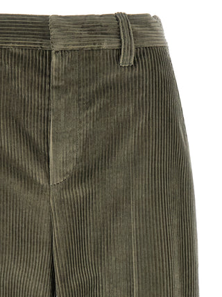 Pantalones acampanados bicolor de algodón