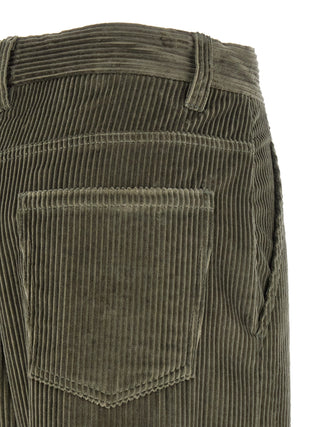Pantalones acampanados bicolor de algodón