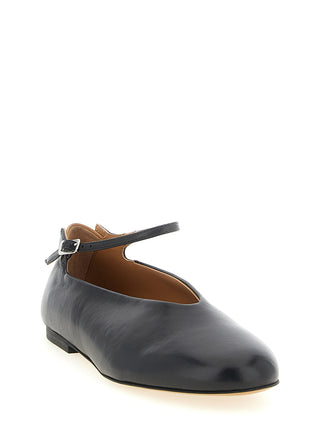 Black Calfskin Ballet Flats
