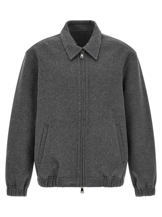 Gray Wool Full-Length Jacket