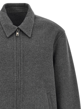 Gray Wool Full-Length Jacket