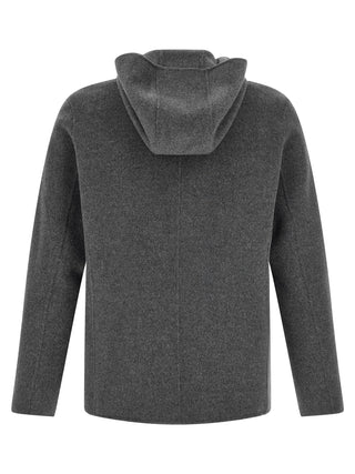 Gray Wool Full-Length Jacket