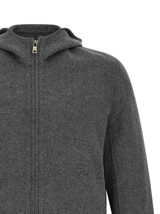 Gray Wool Full-Length Jacket