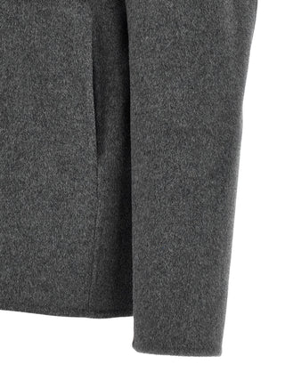 Gray Wool Full-Length Jacket