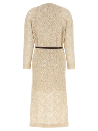 Beige Polyamide Midi Dress