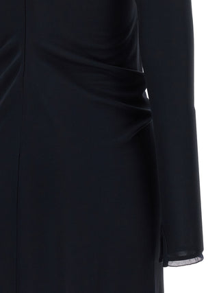 Blue Viscose Long Dress