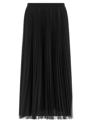 Blue Polyester Midi Skirt