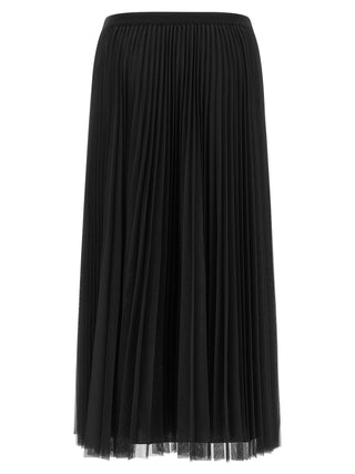 Blue Polyester Midi Skirt