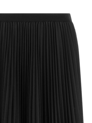 Blue Polyester Midi Skirt