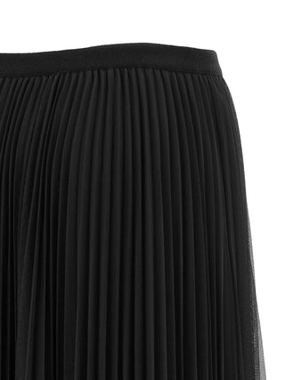 Blue Polyester Midi Skirt