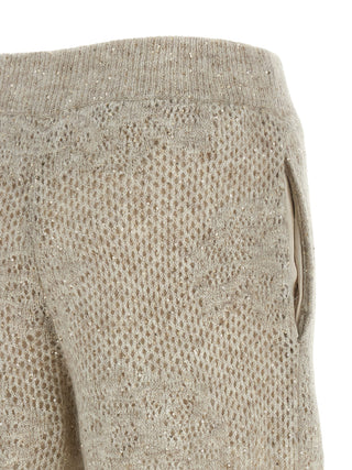 Beige Nylon Casual Pants