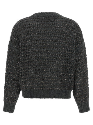 Gray Elastane Cardigan