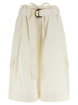 White Cotton Bermuda Shorts