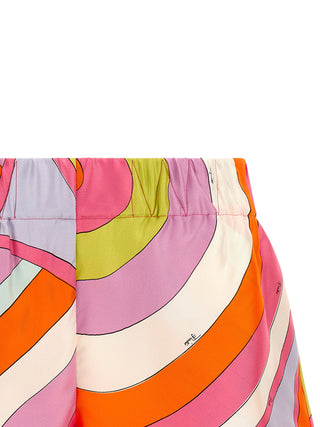 Multicolor Silk Bermuda Shorts