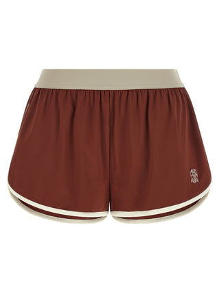 Bordeaux Polyamide Bermuda Shorts