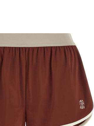 Bordeaux Polyamide Bermuda Shorts