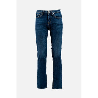 Blue Cotton Straight-Leg Jeans