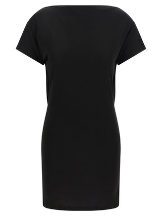 Black Viscose Short Dress