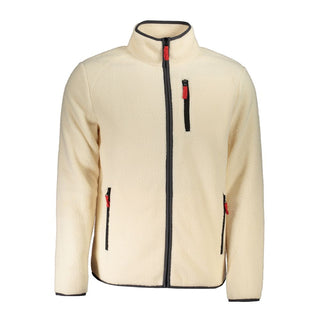 Suéter beige de poliéster para hombre con múltiples bolsillos