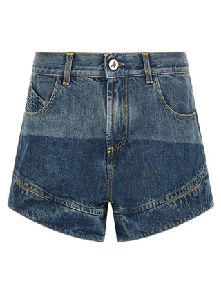 Blue Cotton Bermuda Shorts