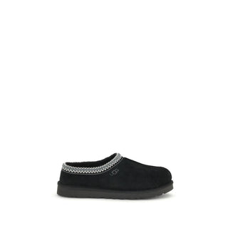 Black Leather Mules