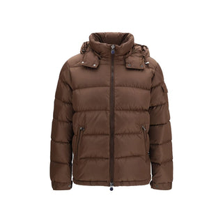 Brown Polyamide Full-Length Jacket