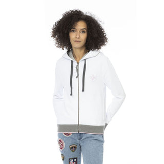 Sudadera blanca de algodón para mujer