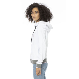 Sudadera blanca de algodón para mujer