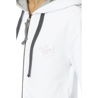 Sudadera blanca de algodón para mujer