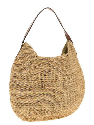 Beige Raffia Shoulder Bag