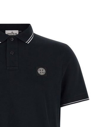 Blue Cotton Polo Shirt