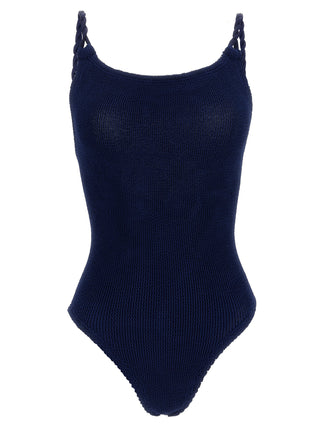 Blue Polyamide One-Piece Swimsuit